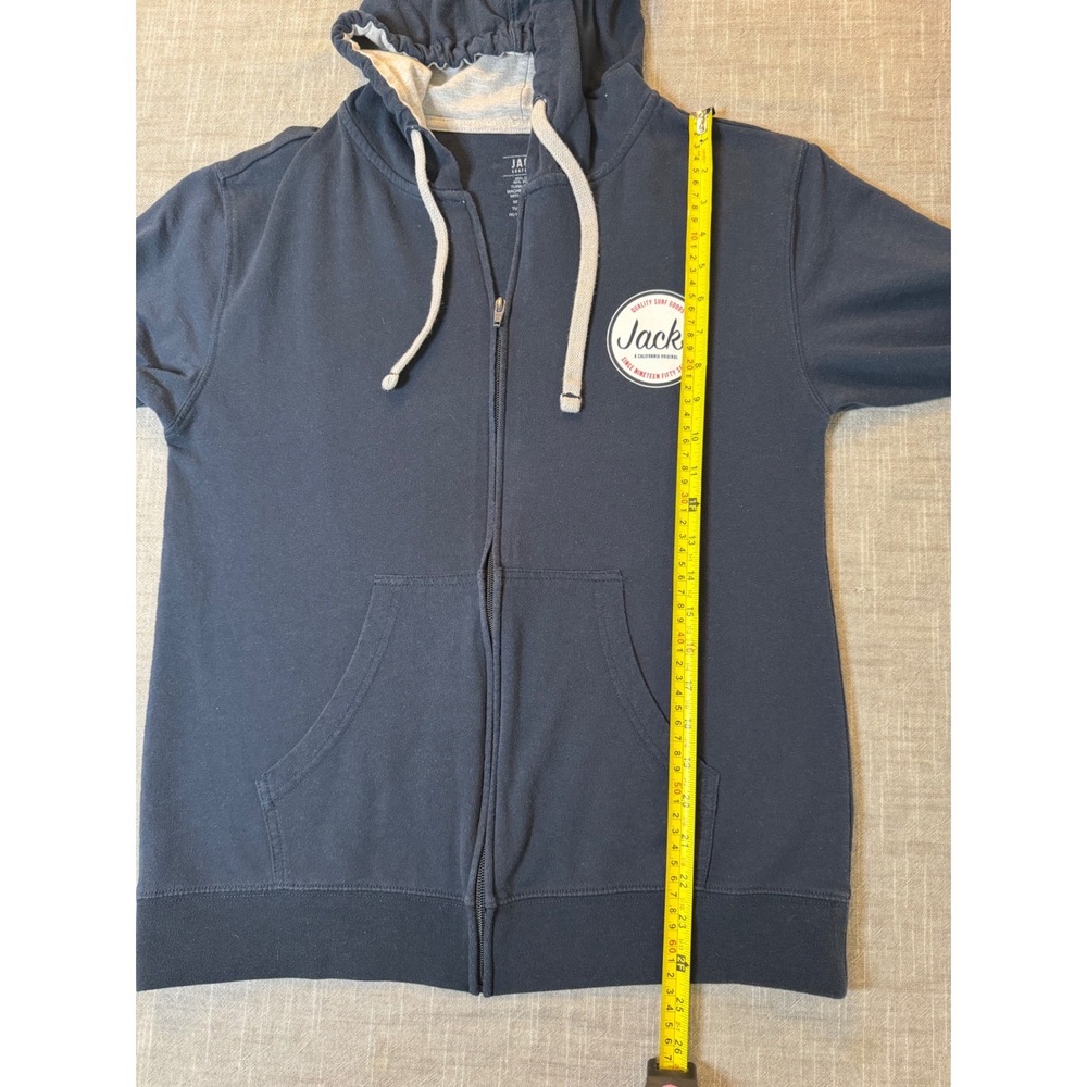 Jacks Surfboards Mens Full Zip Hoodie Navy Blue Logo Graphic Sweatshirt Small - Picture 7 of 8